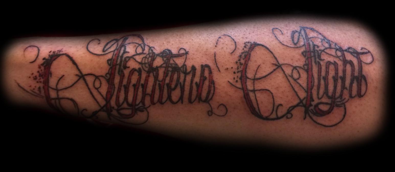 Old English Tattoo Writing by @brauh_tattoo - Tattoogrid.net