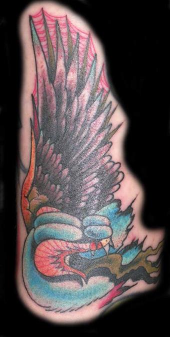 Tattoo Columbus Ohio Billy Hill - Tattoo Snakewing
