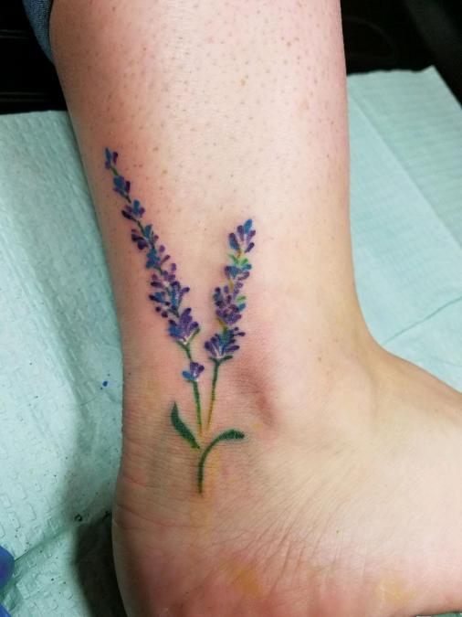 Tattoo Columbus Ohio Curtis Shepherd- Tattoo lavender flower 